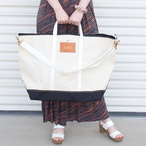 Boulevard Avery Jumbo Canvas Tote Monogrammed  Luggage & Bags