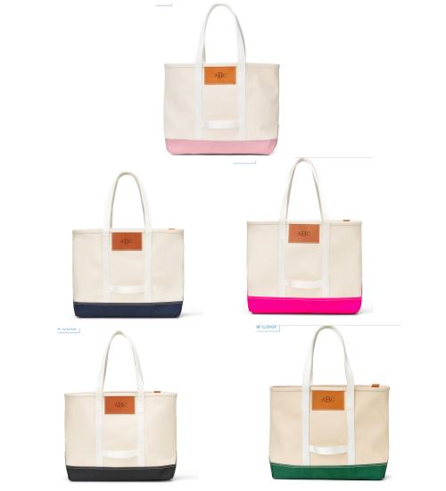 Boulevard Canvas Finn Tote Monogrammed  Luggage & Bags > Shopping Totes