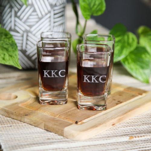 Shot Glasses Personalized Set of 4  Home & Garden > Kitchen & Dining > Tableware > Drinkware > Shot Glasses