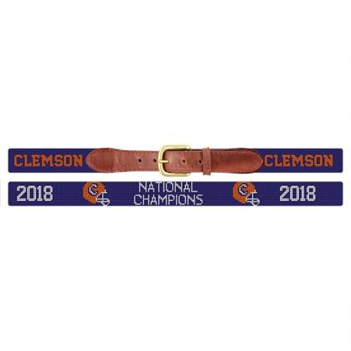 Clemson 2018 National Championship Needlepoint Belt  Apparel & Accessories > Clothing Accessories > Belts