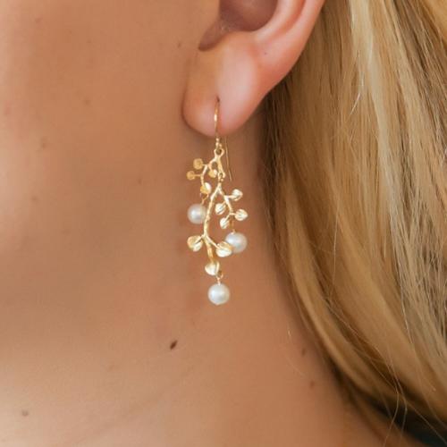 Pearl Blossom Earrings Gold and Silver  Apparel & Accessories > Jewelry > Earrings