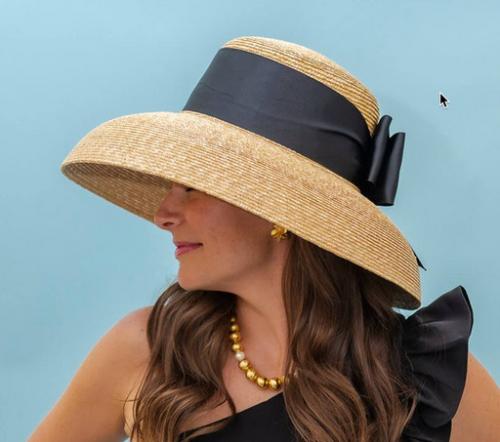 Lisi Lerch Large Lauren Sun Hat with Flat or Fluffy Bow  Apparel & Accessories > Clothing Accessories > Hats > Sun Hats