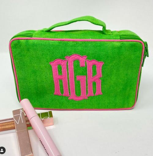 Walker Valentine Monogrammed Handled Brush Kit  9" by 5" by 2.2"  Luggage & Bags > Toiletry Bags