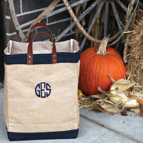 Monogrammed Jute Market Bag  Apparel & Accessories > Handbags > Tote Handbags