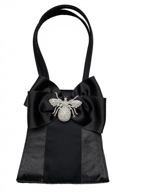 Lisi Lerch Jackie Bag with Bow and Rhinestone Adorment  Apparel & Accessories > Handbags > Clutches & Special Occasion Bags