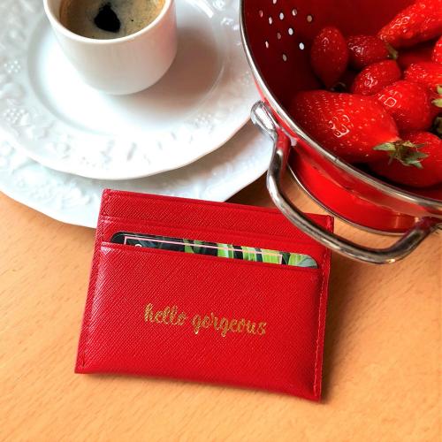 Boulevard Carter Leather Card Holder Monogrammed  Apparel & Accessories > Handbags, Wallets & Cases