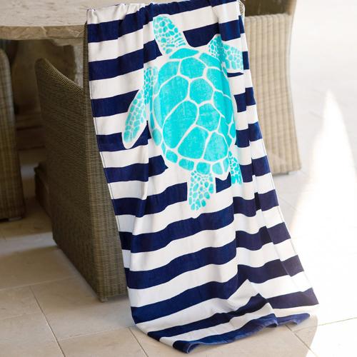 Personalized Turtle Stripe Beach Towel  Home & Garden > Linens & Bedding > Towels > Beach Towels
