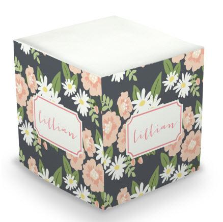 Personalized Lillian Floral Memo Cube  Office Supplies > General Supplies > Paper Products > Sticky Notes