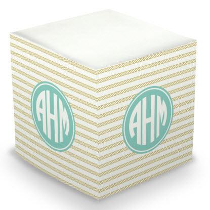 Personalized Bold Stripe Gold Memo Cube  Office Supplies > General Supplies > Paper Products > Sticky Notes