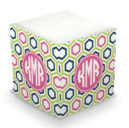 Personalized Maggie Lime & Navy Memo Cube  Office Supplies > General Supplies > Paper Products > Sticky Notes