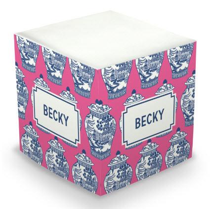 Personalized Ginger Jar Memo Cube  Office Supplies > General Supplies > Paper Products > Sticky Notes