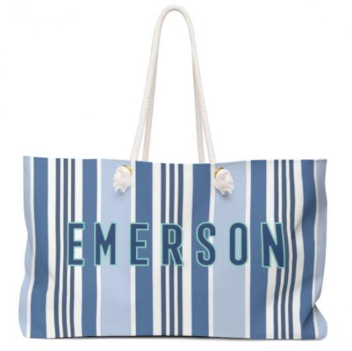 Clairebella Capri Stripe Personalized Tote