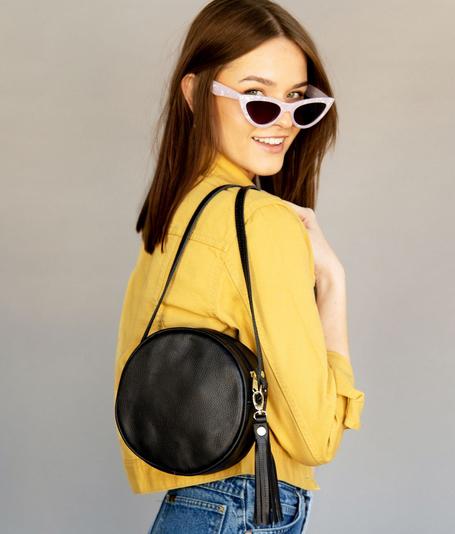 Jon Hart Designs Leather Luna Crossbody  Apparel & Accessories > Handbags > Cross-Body Handbags