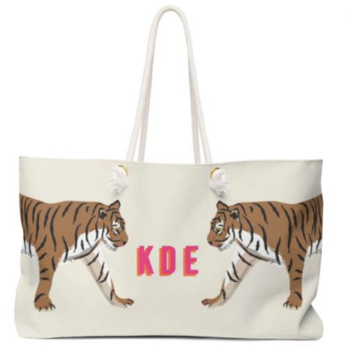 Clairebella Personalized Tiger Tote Clairebella Personalized Tiger Tote Apparel & Accessories > Handbags > Tote Handbags
