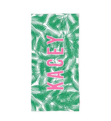 Clairebella Personalized Palm Leaves Green Beach Towel Personalized Palm Leaves Green Beach Towel Home & Garden > Linens & Bedding > Towels > Beach Towels