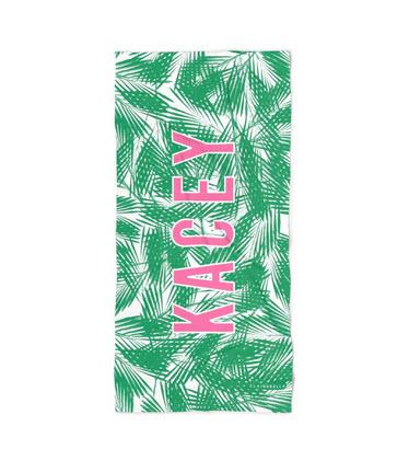 Clairebella Personalized Palm Leaves Green Beach Towel Personalized Palm Leaves Green Beach Towel Home & Garden > Linens & Bedding > Towels > Beach Towels