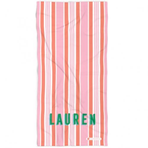 Personalized Capri Stripe Pink Beach Towel Personalized Capri Stripe Pink Beach Towel Home & Garden > Linens & Bedding > Towels > Beach Towels