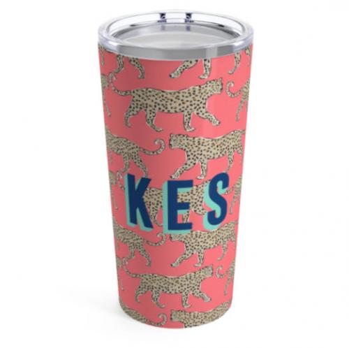 Clairebella Large Leopard Pink Tumbler  Home & Garden > Kitchen & Dining > Tableware > Drinkware > Tumblers