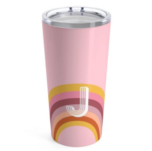 Clairebella Rainbow Large Pink Tumbler  Home & Garden > Kitchen & Dining > Tableware > Drinkware > Tumblers
