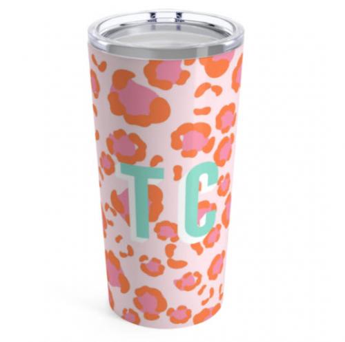 Clairebella Large Leopard Spots Pink Tumbler  Home & Garden > Kitchen & Dining > Tableware > Drinkware > Tumblers