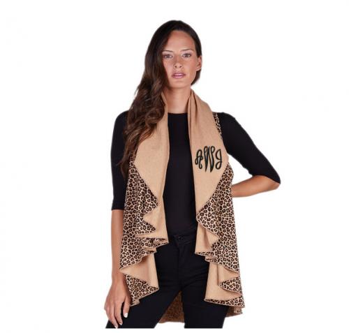 Monogrammed Ladies Leopard Vest by Charles River  Apparel & Accessories > Clothing > Outerwear > Vests