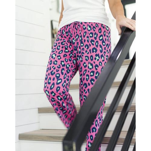 Hot Pink Leopard Lounge Pants  Apparel & Accessories > Clothing > Sleepwear & Loungewear