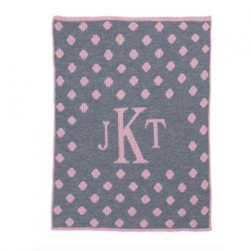 Dotted Monogrammed Blanket  Home & Garden > Linens & Bedding > Bedding > Blankets