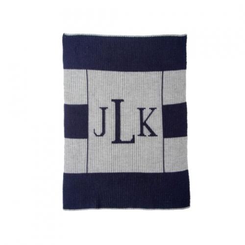 Multi Stripe Monogrammed Stroller Blanket  Home & Garden > Linens & Bedding > Bedding > Blankets