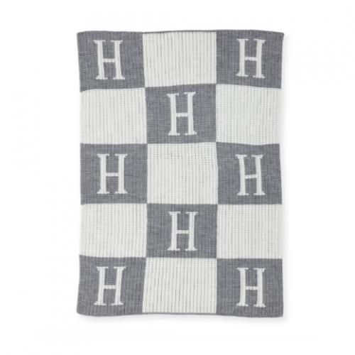 "The Hermes" Initial and Block Monogrammed Blanket  Home & Garden > Linens & Bedding > Bedding > Blankets