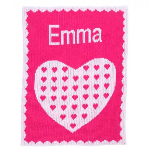 Heart on Heart Monogrammed Stroller Blanket  Home & Garden > Linens & Bedding > Bedding > Blankets