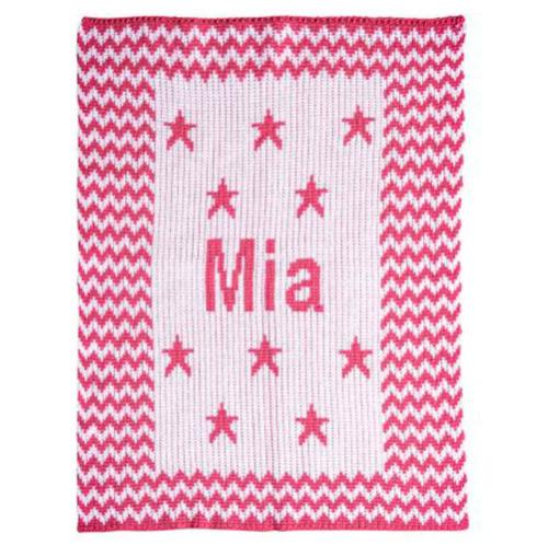 Chevron and Stars Monogrammed Stroller Blanket  Home & Garden > Linens & Bedding > Bedding > Blankets