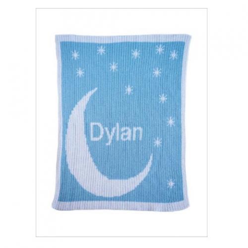 Moon and Stars Monogrammed Stroller Blanket  Home & Garden > Linens & Bedding > Bedding > Blankets