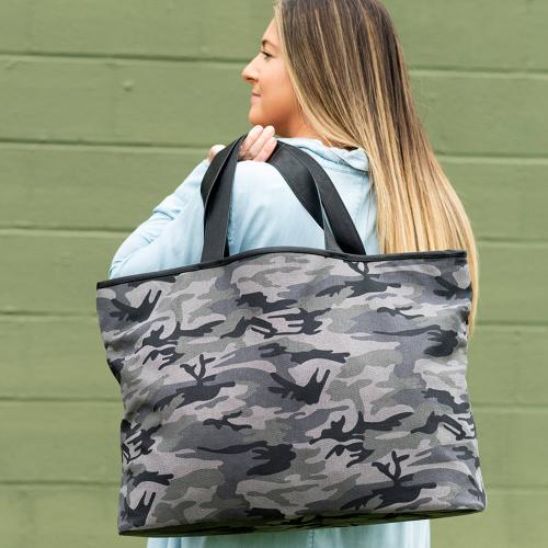 Monogrammed Black Camo Ally Tote   Apparel & Accessories > Handbags > Tote Handbags