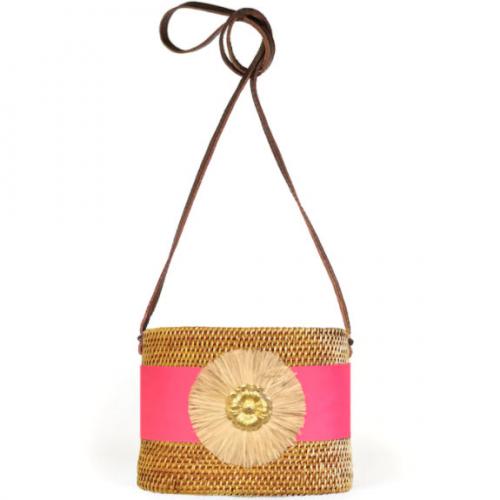 Lisi Lerch Charlotte Raffia Round Crossbody  Apparel & Accessories > Handbags > Cross-Body Handbags