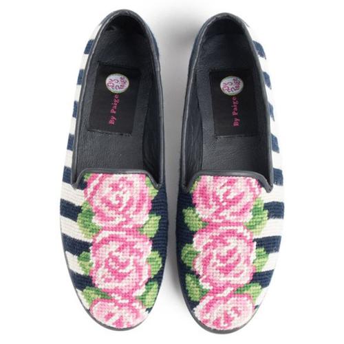 By Paige Roses Stripe Ladies Needlepoint Loafers  Apparel & Accessories > Shoes > Loafers