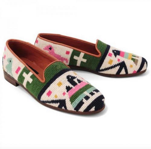 Needlepoint Aztec Animals By Paige Ladies Loafers  Apparel & Accessories > Shoes > Loafers