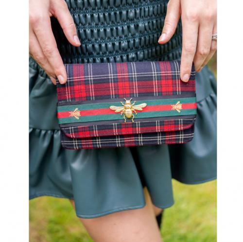 Lisi Lerch Ruby Plaid Clutch  Apparel & Accessories > Handbags > Clutches & Special Occasion Bags