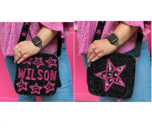 Beaded Crossbody Bag Star with Name Beaded Star Bag With Name Apparel & Accessories > Handbags > Cross-Body Handbags