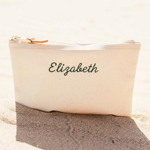 Boulevard Nora Canvas Pouch Monogrammed  Luggage & Bags > Luggage Accessories > Travel Pouches