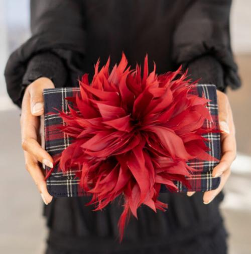 Lisi Lerch Ruby Feather Clutch  Apparel & Accessories > Handbags > Clutches & Special Occasion Bags