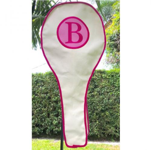 Queen Bea Monogrammed Tennis Racquet Cover Hot Pink Queen Bea Monogrammed Tennis Racquet Cover Hot Pink Sporting Goods > Racquet Sports > Tennis > Tennis Racket Accessories > Tennis Racket Bags