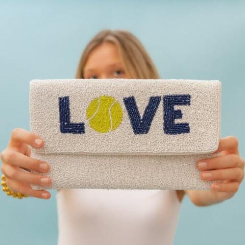 Lisi Lerch Love Tennis Beaded Clutch Lisi Lerch Love Tennis Beaded Clutch Apparel & Accessories > Handbags > Clutches & Special Occasion Bags