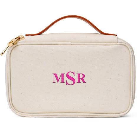 Boulevard Milly Canvas Makeup Case Monogrammed  Luggage & Bags > Toiletry Bags