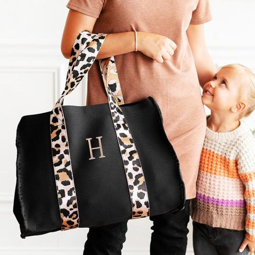 Personalized Rose Gold Leopard Neoprene Tote  Apparel & Accessories > Handbags > Tote Handbags