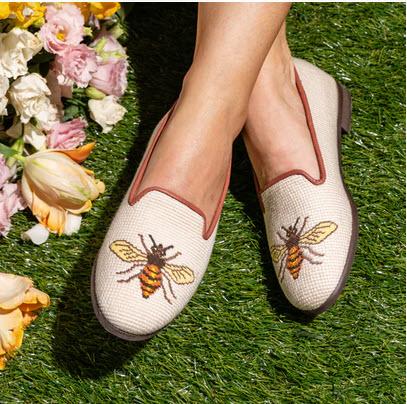 By Paige Ladies Bee on Tan Needlepoint Loafers  Apparel & Accessories > Shoes > Loafers