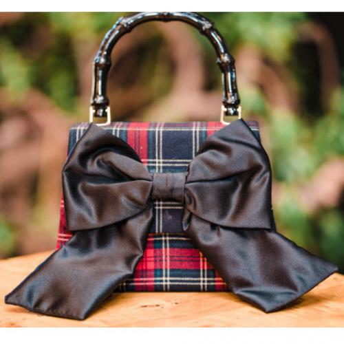 Lisi Lerch Lulu Red Plaid Sammy Bow Bag Lisi Lerch Lulu Red Plaid Sammy Bow Bag Apparel & Accessories > Handbags > Clutches & Special Occasion Bags