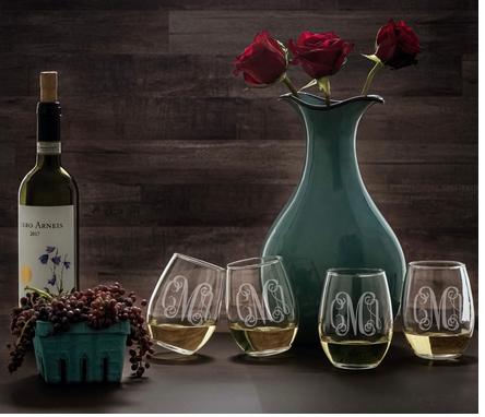 Personalized 15 oz Stemless Wine Glasses  Home & Garden > Kitchen & Dining > Tableware > Drinkware > Stemware > Wine Glasses
