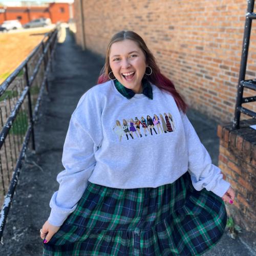 Iconic Swiftie Eras Embroidered Sweatshirt  Apparel & Accessories > Clothing > Shirts & Tops