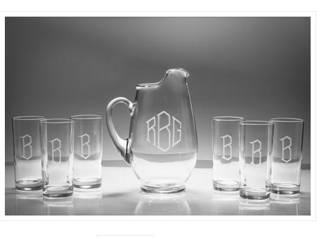 Monogrammed Mario Lanza Pitcher Set  Home & Garden > Kitchen & Dining > Tableware > Serveware > Serving Pitchers & Carafes