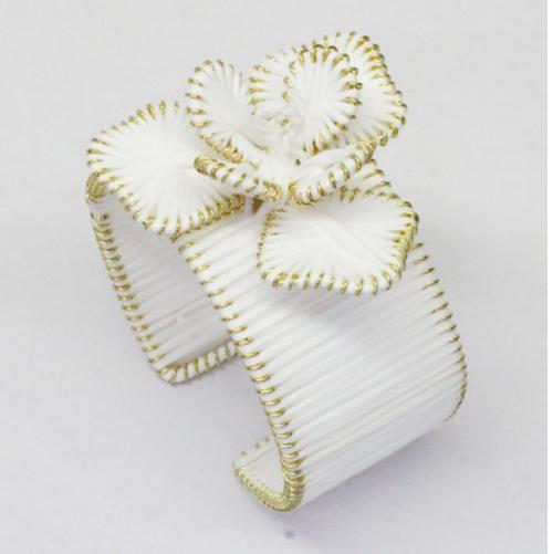 Lisi Lerch Kaia Raffia Flower Cuff White Lisi Lerch Kaia Raffia Flower Cuff White Apparel & Accessories > Jewelry > Bracelets